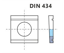 podložky čtyřhranné klínové - DIN 434