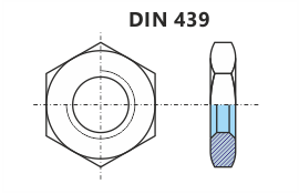 Matice se šestihranné přesné nízké - DIN 439