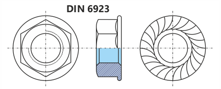 Matice s límcem - DIN 6923