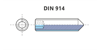 Šrouby stavěcí (červík) s hrotem - DIN 914
